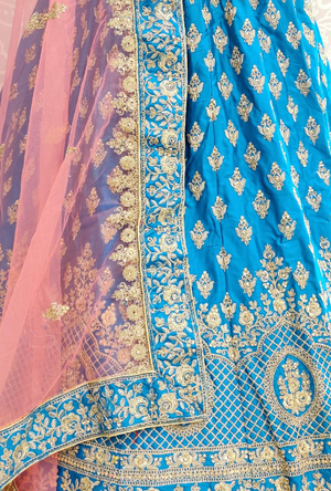 Blue Bridal Lehenga Choli