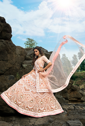 Peach Lehenga Choli