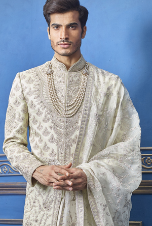 Light Pista Mens Sherwani