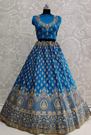 Blue Bridal Lehenga Choli