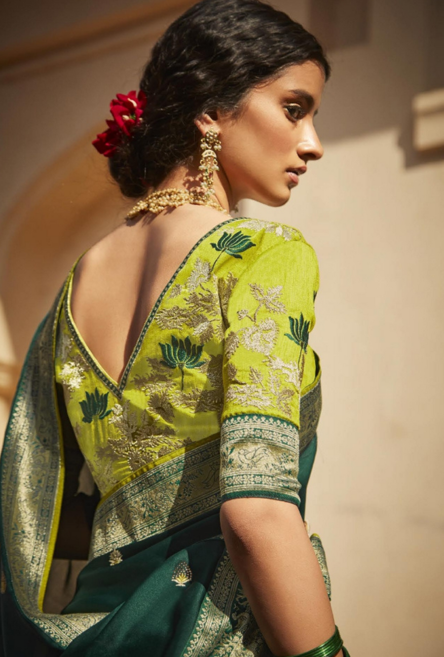 Green Designer Saree