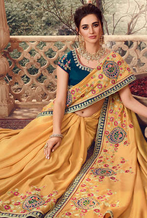 Mustard Designer Saree