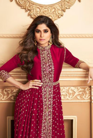 Red Designer Anarkali Suit