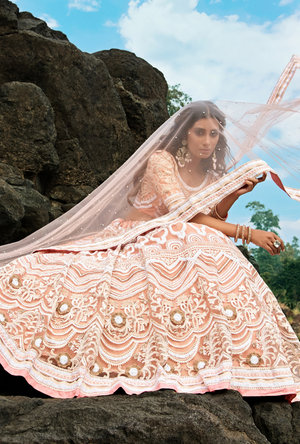 Peach Lehenga Choli