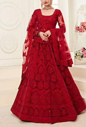 Red Lehenga Choli - Desi Royale