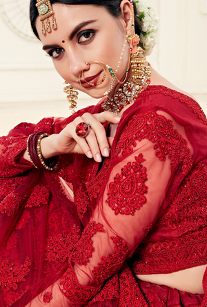 Red Lehenga Choli - Desi Royale