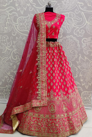 Hot Pink Bridal Lehenga Choli