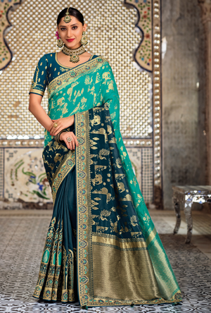 Blue Designer Saree