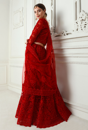 Red Lehenga Choli - Desi Royale