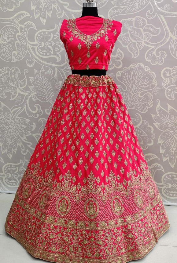 Hot Pink Bridal Lehenga Choli