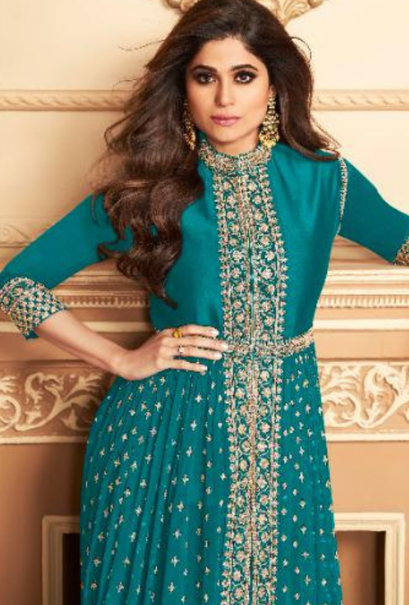 Blue Designer Anarkali Suit