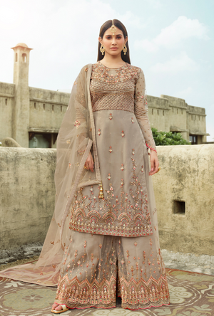 Grey Anarkali Suit