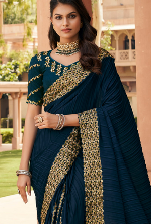 Blue Designer Saree