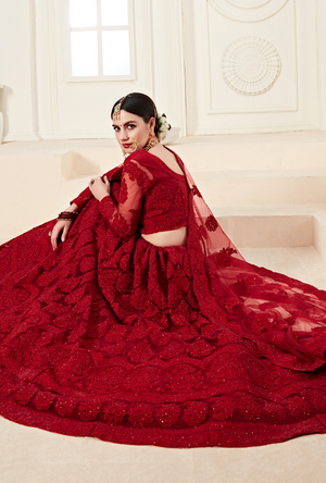 Red Lehenga Choli - Desi Royale