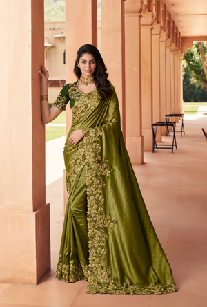 Green Designer Saree