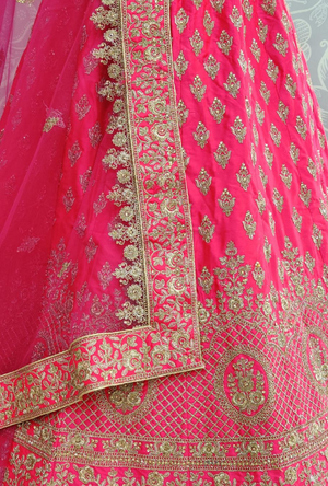 Hot Pink Bridal Lehenga Choli