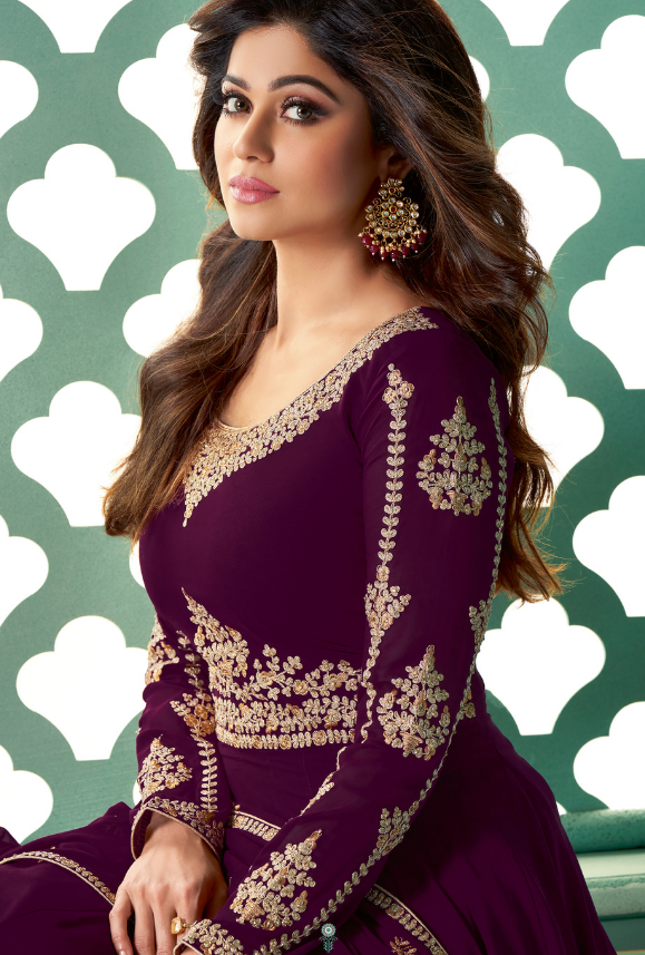 Purple Anarkali Suit