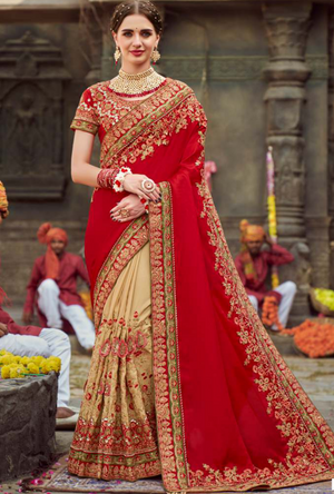 Red Designer Saree