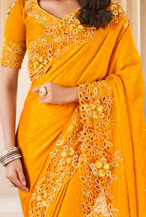 Orange Designer Saree