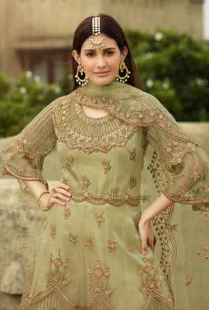 Green Anarkali Suit