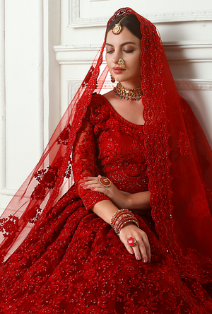 Red Lehenga Choli - Desi Royale