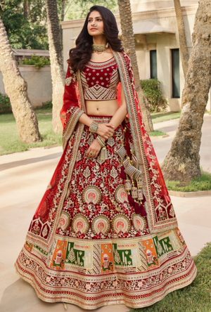 Red Bridal Lehenga Choli