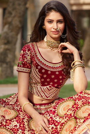 Red Bridal Lehenga Choli