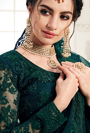 Deep Green Lehenga Choli - Desi Royale