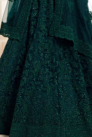 Deep Green Lehenga Choli - Desi Royale