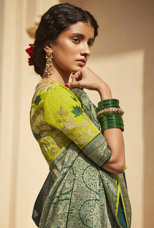 Green Designer Saree