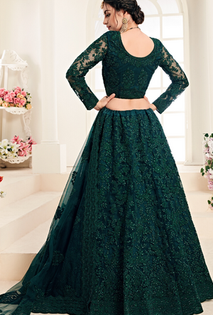 Deep Green Lehenga Choli - Desi Royale