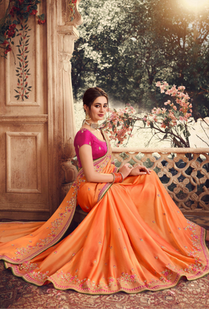 Orange and Pink Saree