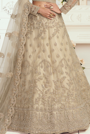 Cream Lehenga Choli