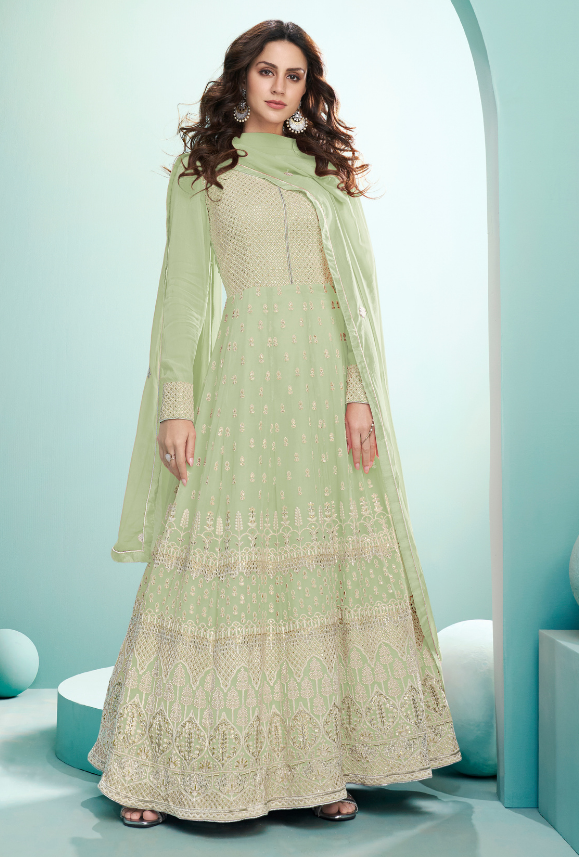 Light Green Anarkali Suit Light Green Anarkali Suit