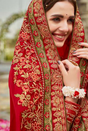 Red Designer Saree