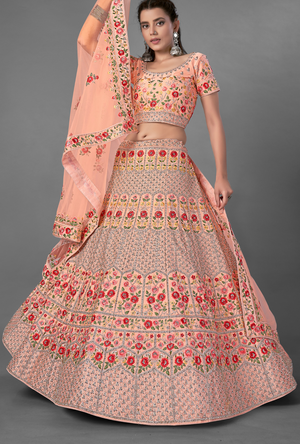 Peach Lehenga Choli