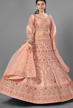 Peach Lehenga Choli