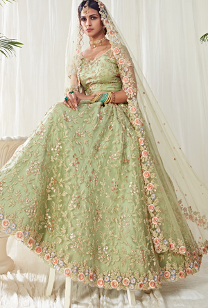 Pista Green Lehenga Choli