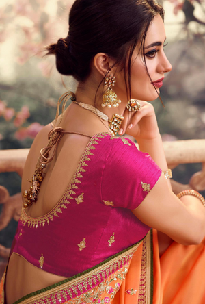 Orange and Pink Saree