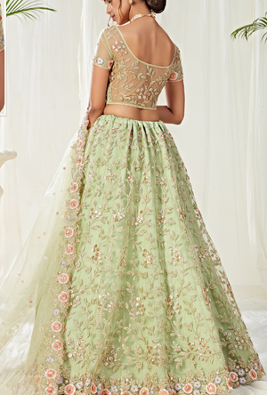 Pista Green Lehenga Choli