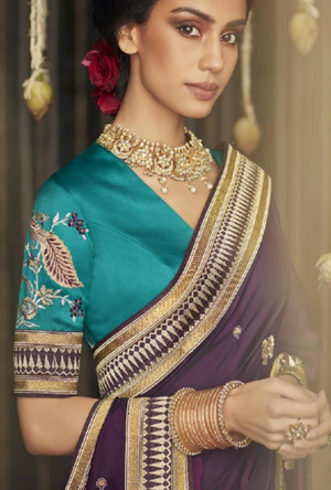 Purple Designer Saree