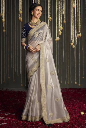 Grey Designer Saree