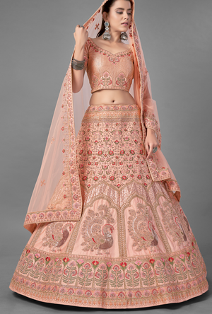 Peach Lehenga Choli