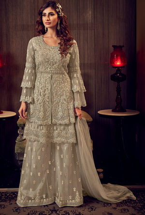 Grey Sharara Suit