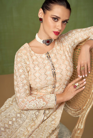 Cream Anarkali Dress