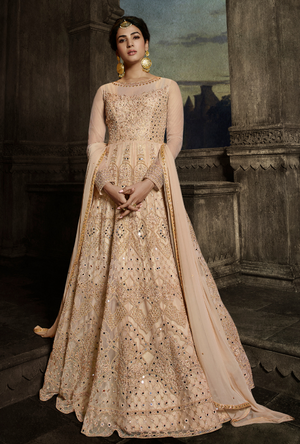 Peach Anarkali Suit