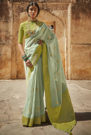 Green Designer Saree