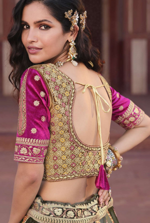 Bridal Green and Pink Lehenga