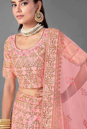 Peach Lehenga Choli