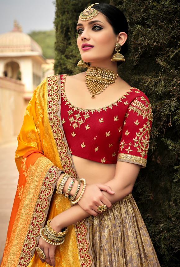 Red and Yellow Lehenga Choli set